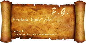 Prokob Győző névjegykártya